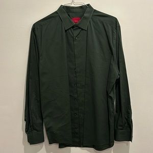 Alfani slim fits stretch XL 17-17 1/2, 34–35 Hunter Green mens long sleeve shirt